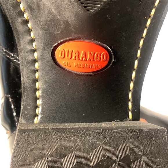 Durango Women’s Black  Patent Leather Western Chic Side Zip Y2K Ankle Boots - Picture 10 of 11